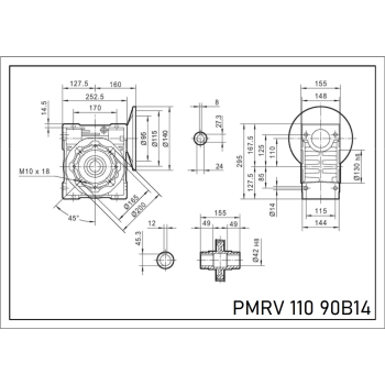 Reduktor PM 110 1/60 90 B14